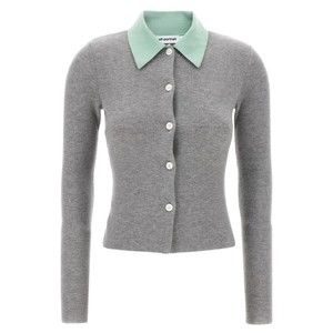 Self-Portrait Grey Merino Wool Cardigan - NWT